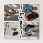 最高の母パーソナライズされた4写真コラージュ ジグソーパズル (横)