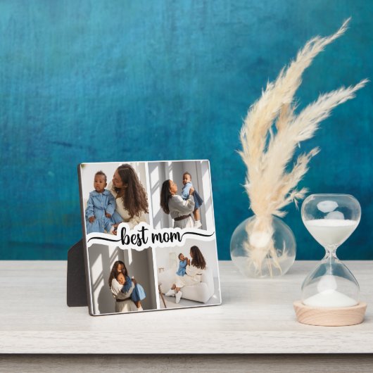 最高の母パーソナライズされた4写真コラージュ フォトプラーク (インサイチュ)