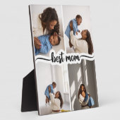 最高の母パーソナライズされた4写真コラージュ フォトプラーク (側面)