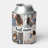 最高の母パーソナライズされた4写真コラージュ 缶クーラー (缶正面)