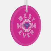 最高の母パーソナライズされた ガラスオーナメント (正面右)