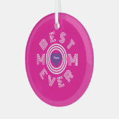 最高の母パーソナライズされた ガラスオーナメント (正面左)