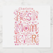 最高の母パーソナライズされた スパークリングワインラベル (シングルラベル)