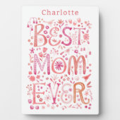 最高の母パーソナライズされた フォトプラーク (正面)