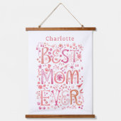 最高の母パーソナライズされた 吊り下げ型タペストリー (正面)