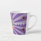 最高の母パープルフローラカスタマイズ カフェラテマグ (右)