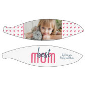 最高の母ピンクハート家族写真母の日 バスケットボール (パネル)