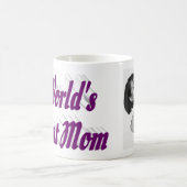 最高の母フォトパープル文字 コーヒーマグカップ (中央)