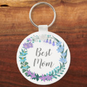 最高の母フローラ花ブルーベルカラフルリース キーホルダー (正面)