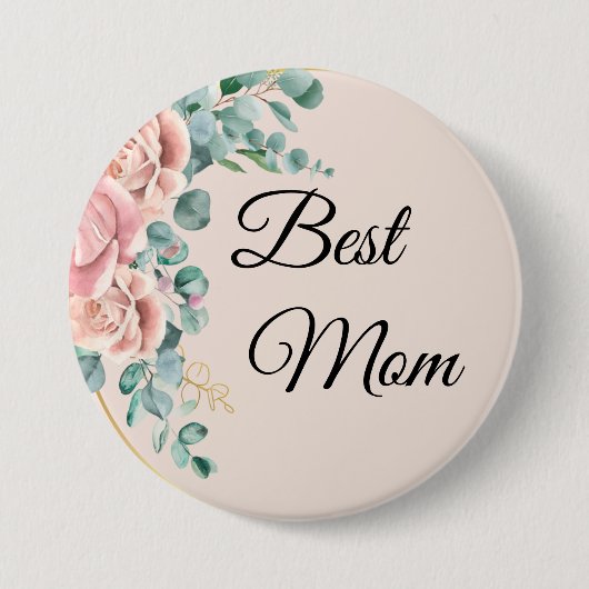 最高の母フローラ 缶バッジ (正面)