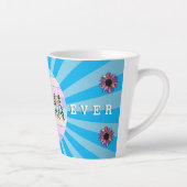 最高の母ブルーフローラカスタマイズ カフェラテマグ (右)