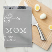 最高の母モダン葉2カスタム枚 キッチンタオル (四つ折り)