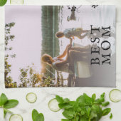 最高の母モダン葉2カスタム枚 キッチンタオル (折り畳み)