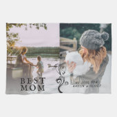 最高の母モダン葉2カスタム枚 キッチンタオル (横)