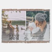最高の母モダン葉2カスタム枚 スローブランケット (正面)