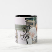 最高の母モダン葉2カスタム枚 ツートーンマグカップ (中央)