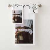 最高の母モダン葉2カスタム枚 バスタオルセット (インサイチュ)