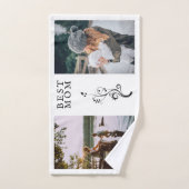 最高の母モダン葉2カスタム枚 バスタオルセット (ハンドタオル)