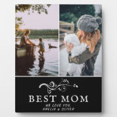 最高の母モダン葉2カスタム枚 フォトプラーク (正面)
