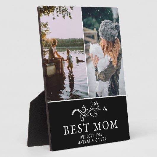 最高の母モダン葉2カスタム枚 フォトプラーク (側面)
