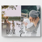 最高の母モダン葉2カスタム枚 フォトプラーク (正面)