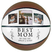 最高の母モダン葉3カスタム枚 バスケットボール (正面)