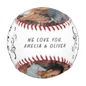 最高の母モダン葉3カスタム枚 野球ボール (裏面)