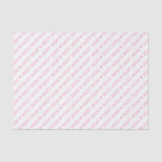 最高の母ライトピンクオンホワイトティッシュペーパー 薄葉紙 (正面)