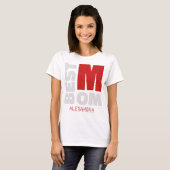 最高の母レッドシルバーグリッター名カスタマイズ Tシャツ (正面フル)