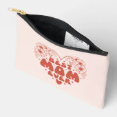 最高の母レトロフローラ赤い母の日 アクセサリーポーチ (見開き)