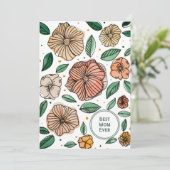 最高の母ヴィンテージ水彩及びインク花 シーズンカード (スタンド正面)