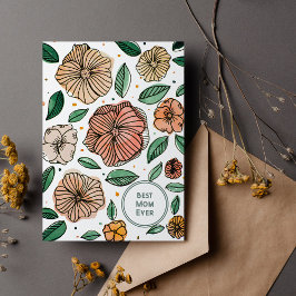 最高の母ヴィンテージ水彩及びインク花 シーズンカード