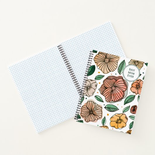 最高の母ヴィンテージ水彩及びインク花 ノートブック (内部)