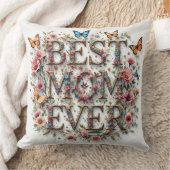 最高の母引用文蝶の美しい花 クッション (ブランケット)