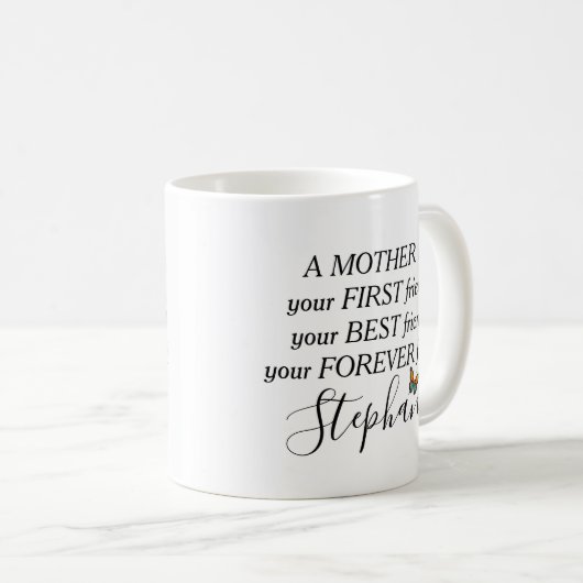 最高の母引用文蝶の美しい花 コーヒーマグカップ (正面右)