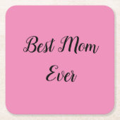 最高の母文字 スクエアペーパーコースター (正面)