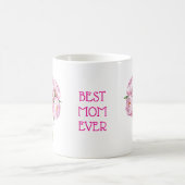 最高の母日のピンク牡丹ブーケ母の日 コーヒーマグカップ (中央)