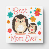 最高の母母とベビーハリネズミ フォトプラーク (正面)