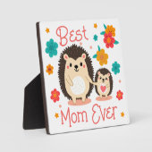 最高の母母とベビーハリネズミ フォトプラーク (正面)