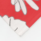 最高の母母の写真フローラモノグラム可愛い赤い白い フリースブランケット (角)