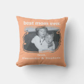 最高の母母の写真記念名前をカスタムする桃 クッション (正面)