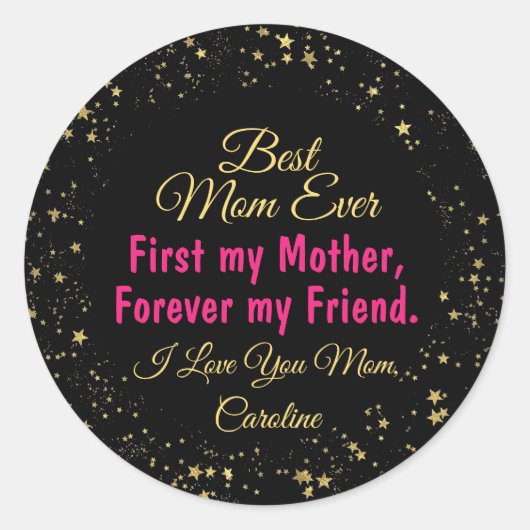 最高の母母の日がエレガント悪モダンい ラウンドシール (正面)