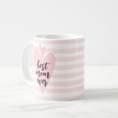 最高の母母の日にピンクのハート コーヒーマグカップ (正面左)