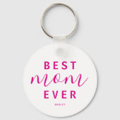 最高の母母の日にホットピンクの台本の写真 キーホルダー (正面)