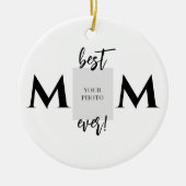 最高の母母の日に写真と文字母の日 セラミックオーナメント (正面)