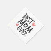 最高の母母の日のタイポグラフィ紙ナプキン スタンダードカクテルナプキン (角)