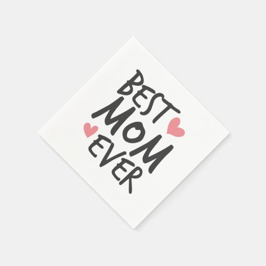 最高の母母の日のタイポグラフィ紙ナプキン スタンダードカクテルナプキン (角)