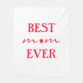 最高の母母の日の贈り物赤いハートホワイト フリースブランケット (正面)