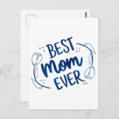 最高の母母の日ブルーフローラギフトアイディア ポストカード (正面/裏面)