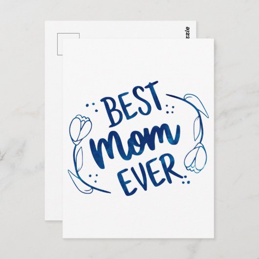 最高の母母の日ブルーフローラギフトアイディア ポストカード (正面/裏面)